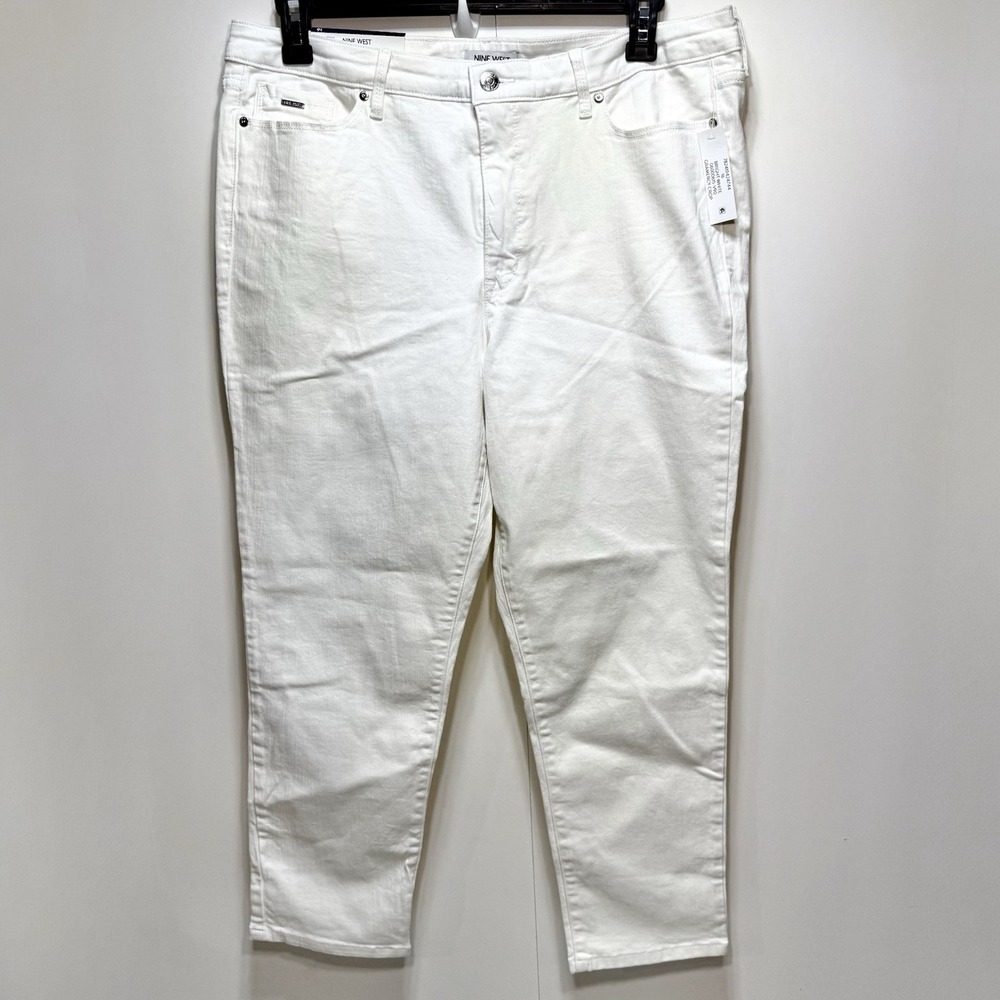 Nine West Ladies Gramercy Crop Jean Size 16 Bright White